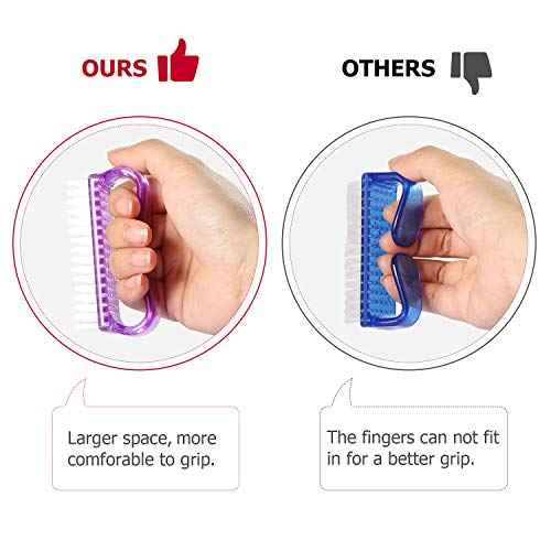 Handle Grip Nail Brush, Nail Brushes Hand Fingernail Brush Cleaner Scrubbing Kit Pedicure for Toes and Nails Men Women (4 Pack)