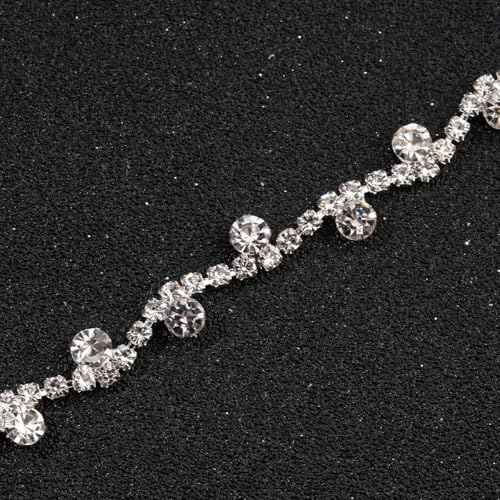 Asphire Vintage Crystal Headband with Side Combs Sparkling Rhinestone Head Chain Iced Out Hair Vine Prom Party Festival Hair Accessories for Women, Silver