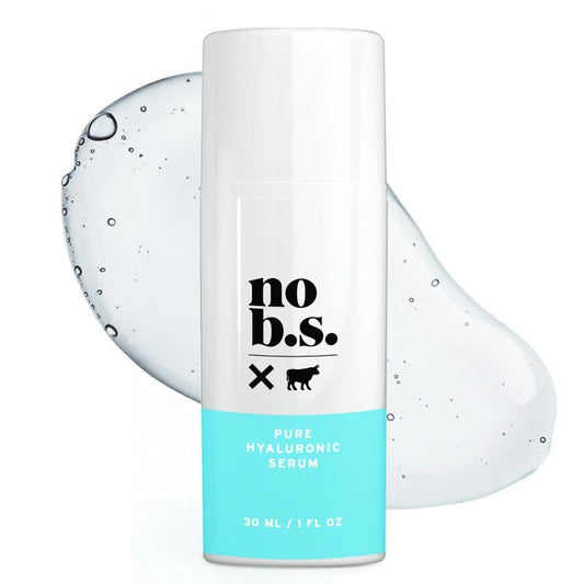 No B.S. (No Bad Stuff) Pure Hyaluronic Acid Serum For Face, Fine Lines & Wrinkles Serum, for All Skin Types, Clean Ingredients, Skin Care for Women & Men, Vegan, Travel Size, Unscented 1 FL Oz
