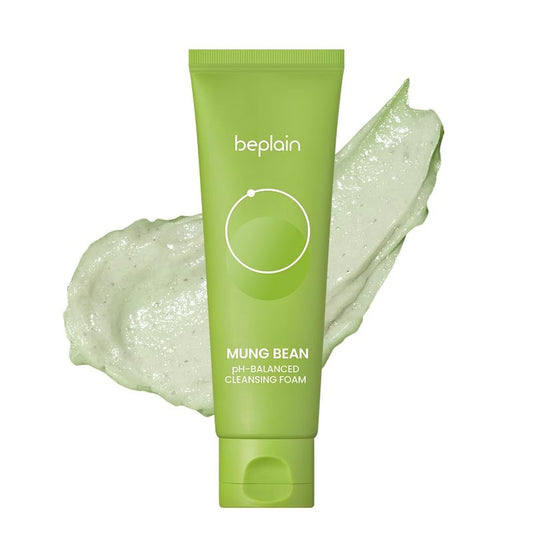 beplain Mung Bean pH-Balanced Cleansing Foam | Daily Hydrating Vegan Cleanser for Sensitive Skin | Non-Stripping Deep Pore Cleanser | Korean Skincare | 5.4 fl.oz