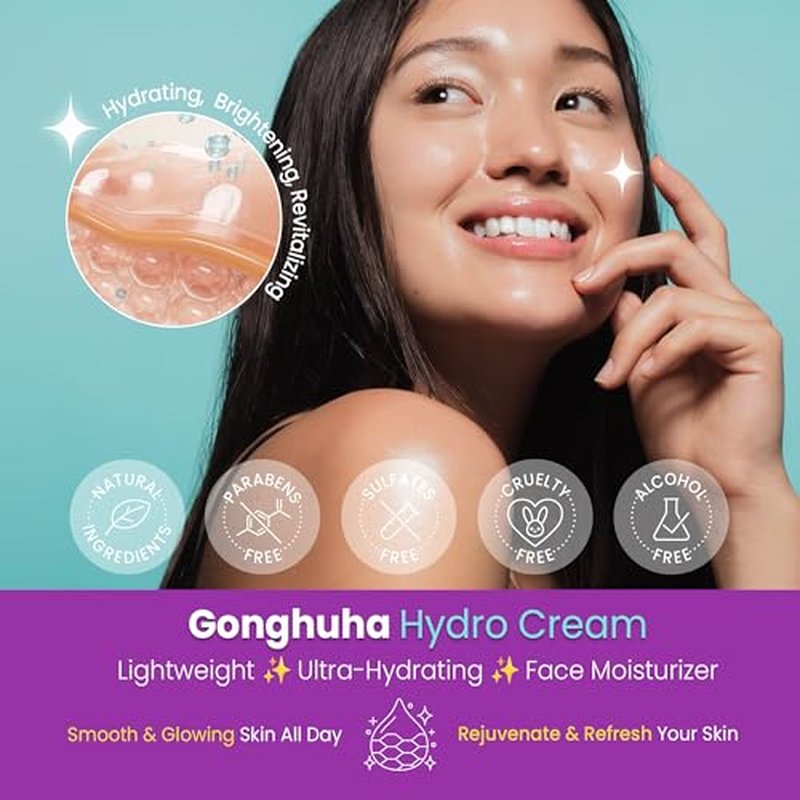 Hydro Cream ? Lightweight Ultra-Hydrating Face Moisturizer for Glowing Skin | 50ml (1.69 fl oz) with Hyaluronic Acid & Cica | Korean Skin Care