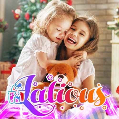 Latious Light Up Christmas Balls Headband LED Xmas Bow HairBand Glow Santa Bowknot Hair Hoop Holiday Costume Hair Accessories for Women and Girls