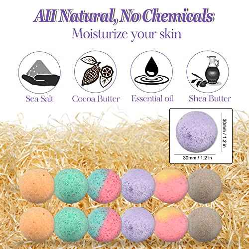 Foot Bath Bombs 12 Pack,Organic Foot Soak with Bath Salt,Foot Spa Bomb Rich Essential Oils for Dry Cracked, Athletes Foot, Stubborn Foot Odor Scent,Tired Sore Feet