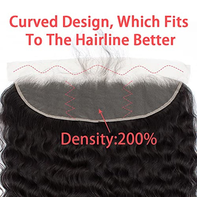 ELEE'S HAIR Loose Wave Lace Frontal With Baby Hair Lace Closure 13x4 Ear To Ear Swiss Lace Brazilian Virgin Hair Free Part Natural Color 16 Inch
