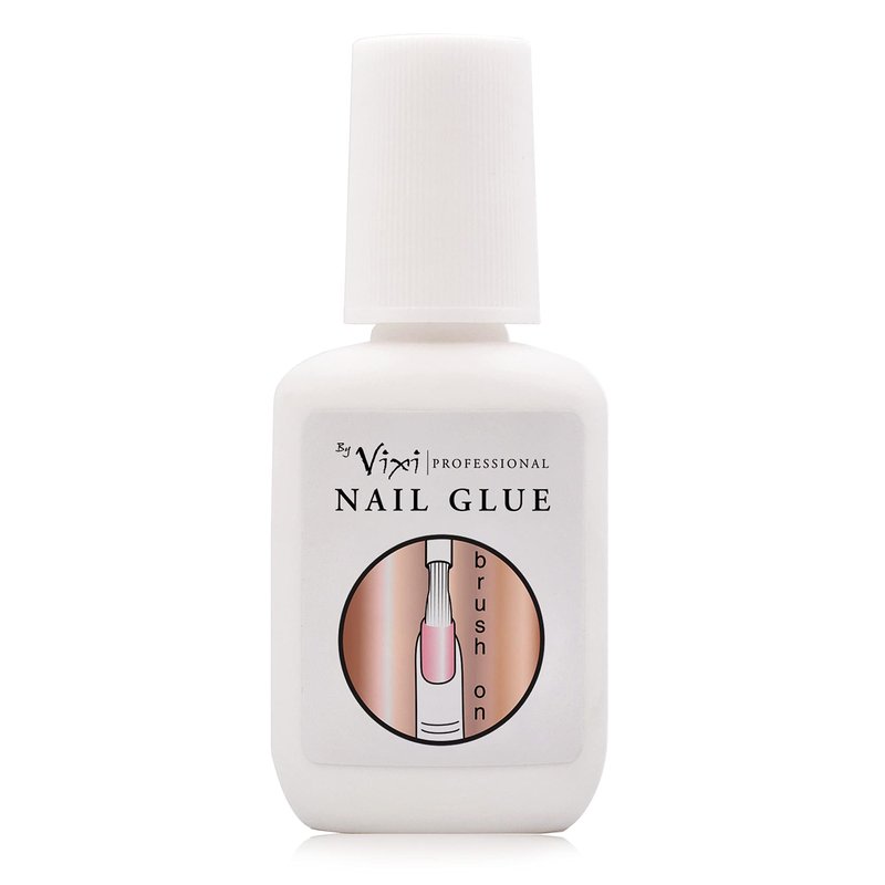 15ml By Vixi Extra Strong Nail Glue with Brush and Free PREP File Clear Instant Dry Adhesive, Professional Salon Quality