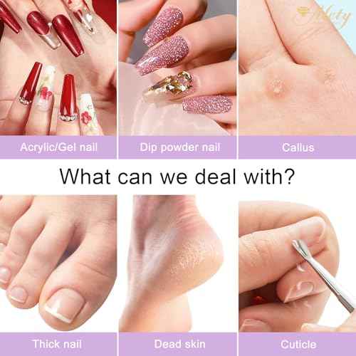 Electric Nail Drill Kit - Portable File for Acrylic Gel Nails, Professional Machine Efile Manicure Pedicure Tools With Gold Drill Bits for Home Salon Use