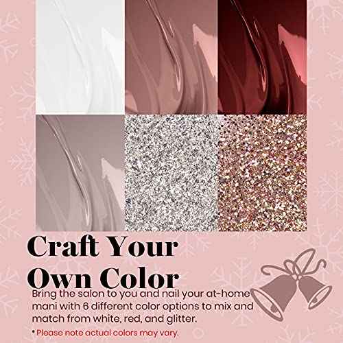 Beetles Winter Gel Nail Polish - 6 Colors Burgundy Red Brown Champagne Gold Brown Gel Polish, Soak off Uv Lamp Nail Manicure Kit DIY Gifts for Women