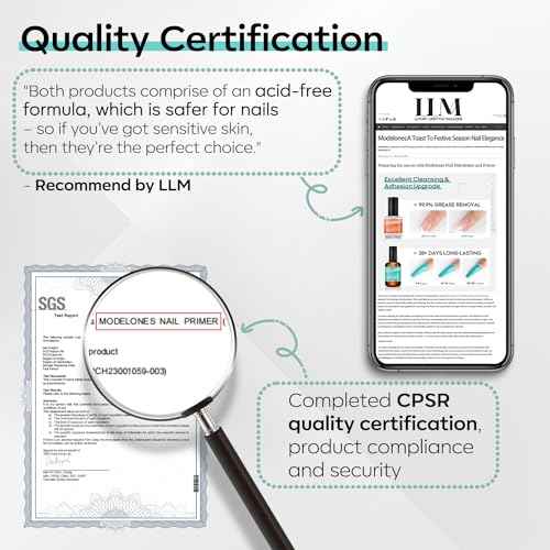 modelones Nail Primer, 15 ml Acid Free No Lift Bond Primer, Hema-Free Bonder for Gel Polish Nail Supplies Set