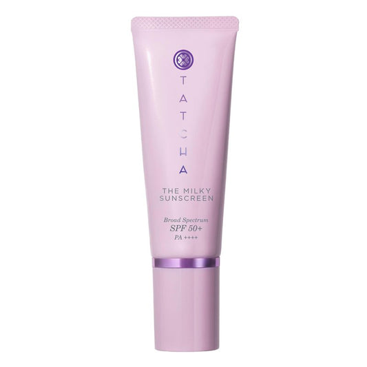 TATCHA The Milky Sunscreen, Broad Spectrum SPF 50+ PA+++ | Daily Light-Weight Sun Protection with No White Cast | Visible Sun Damage Correction for All Skin Types with Ectoin, Vitamin E, and Aloe