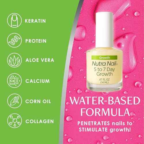 Nutra Nail 5 to 7 Day Growth Treatment - Fast Keratin Nail Hardener & Nail Strengthener for Thin Nails, Brittle & Damaged (0.47 Fl Oz)