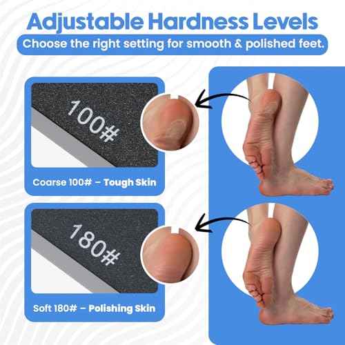 Premium Pumice Mat for Feet with 100 & 180 Grit Stones, Callus Remover and Exfoliator for Smooth Heels and Toes, Gentle Durable Foot Care Tool for at-Home Pedicure and Spa Softness
