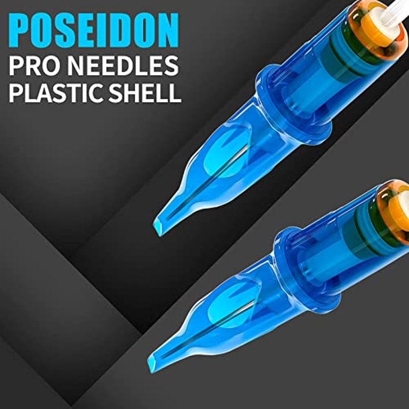POSEIDON Tattoo Gun Kit - Machine Kit with 2 Batteries Tattoo Pen Kit with Digital LED Display 20Pcs Tattoo Needles Cartridge 12pcs Inks Tattoo Machine Kit Tattoo Supplies for Beginner