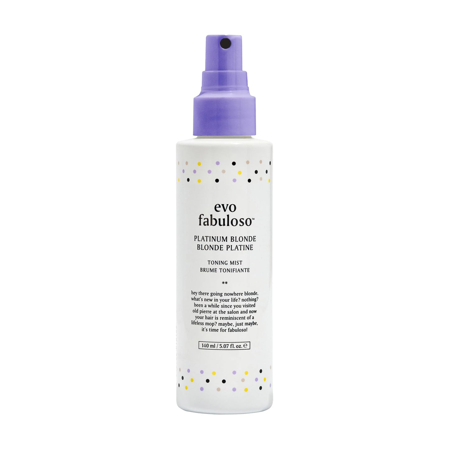 EVO Fabuloso Platinum Toning Mist - Leave-In Heat Protection Hair Toner for Blonde & Grey Hair - Tones, Protects & Detangles - 4.7 fl oz