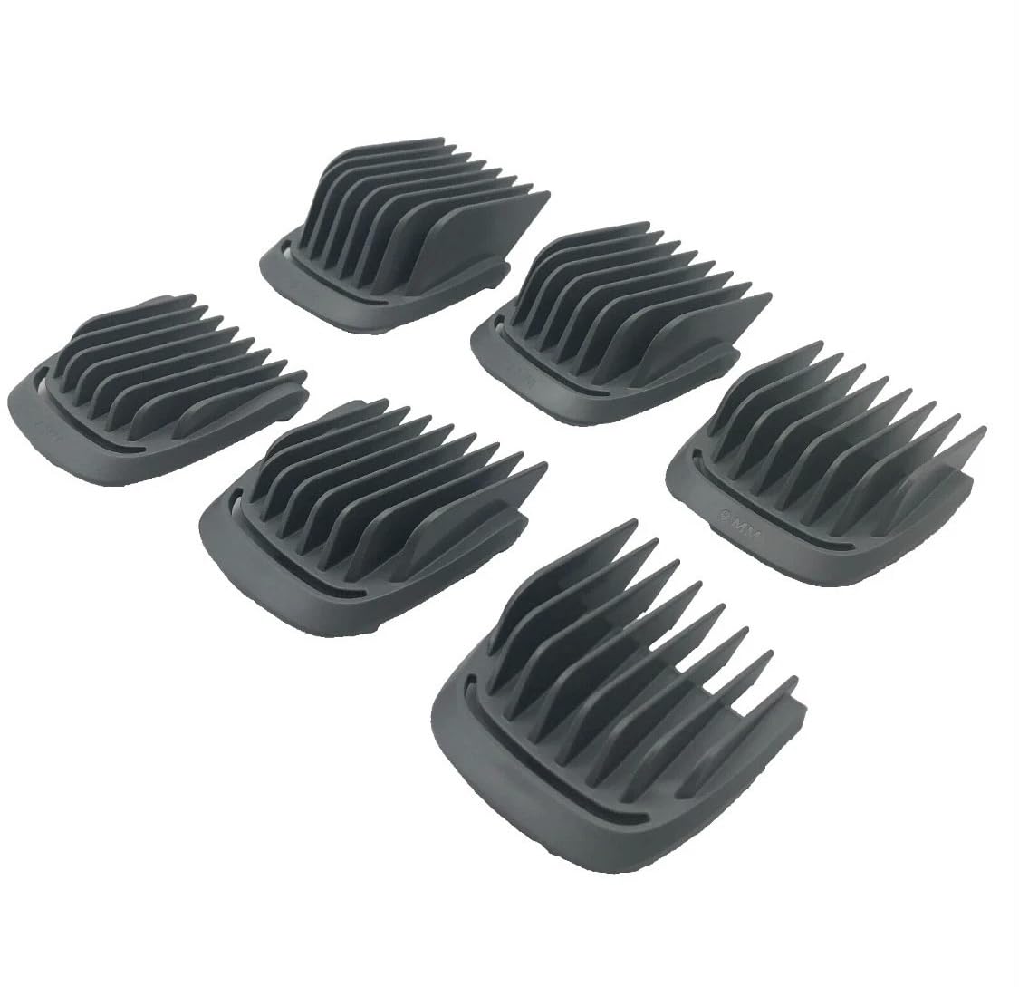 Trimmer Replacement 6-Piece Set - Haircut Guide Guard Comb for 41mm T Blade | Compatible with Philips Norelco Multigroom