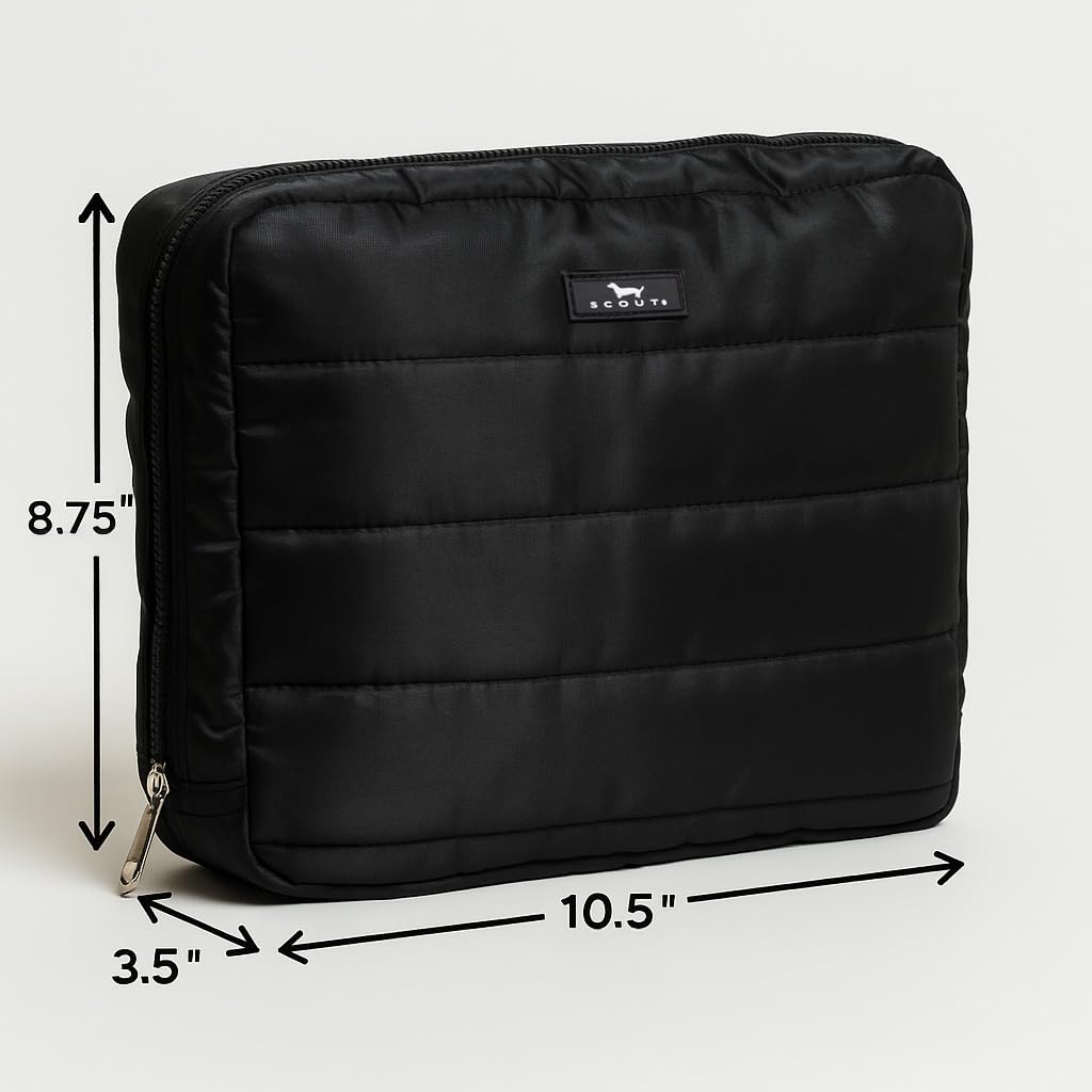 SCOUT All Inclusive Travel Organizer - Slim, Spacious, Versatile Travel Accessory with 4 Compartments (Two Zip), Durable Puffer Fabric, Highly Packable
