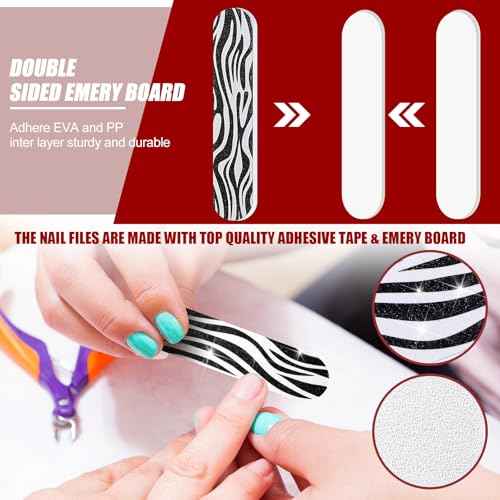 Sumind 100 Pack Nail Files Double Sided Emery Boards Manicure Tools Professional Nail File and Buffers for Women(3.54 x 0.79 x 0.16 Inch)