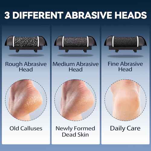 Wea&Hea Electric Callus Remover for Feet with Rechargeable Waterproof 17 in 1 Professional Pedicure Kit with 3 Roller Heads 2 Speed,Foot File, Foot Care Tools Perfect for Dead Hard Cracked Dry Skin