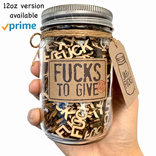 Jar of Fs (5oz) Gift Jar "Fucks to Give" Great Gag Gift Christmas White Elephant