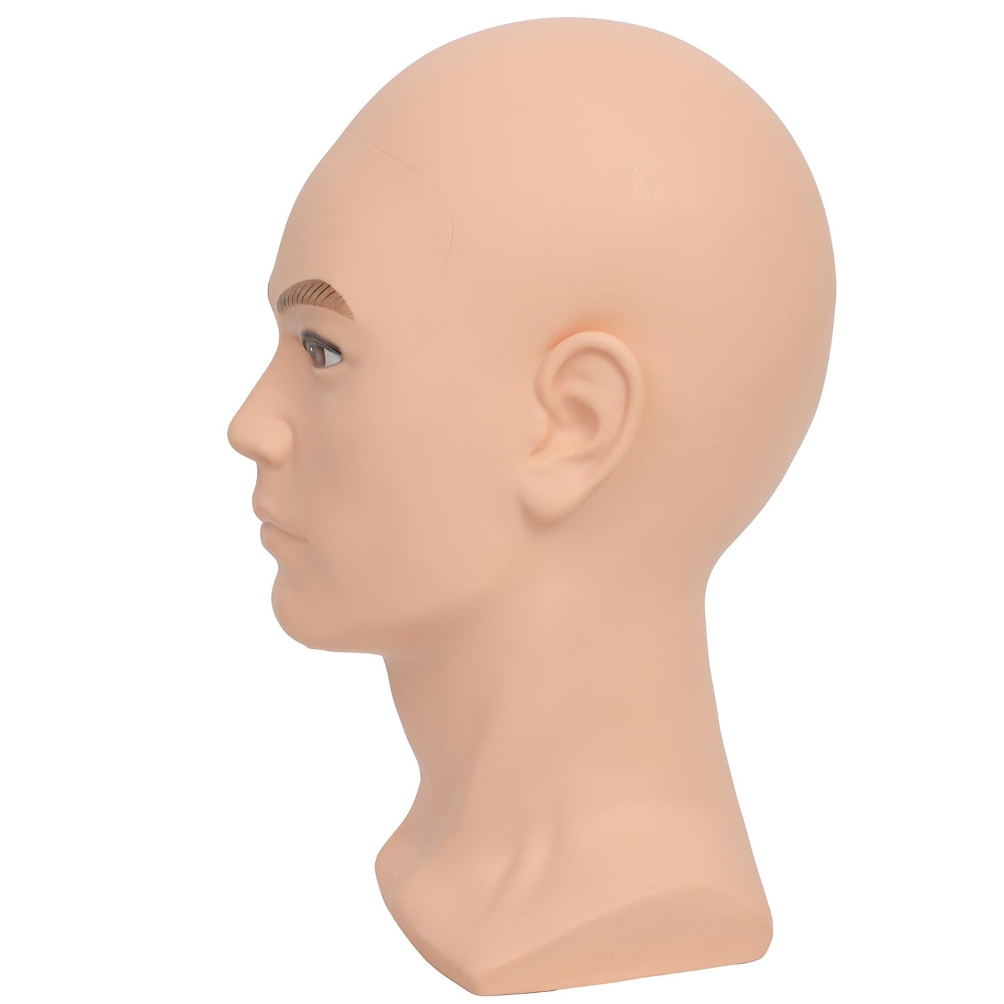 RUISIMEI Bald Mannequin Head Male Professional Cosmetology Manikin Head for Wig Making, Display wigs, eyeglasses, hairs, T pins,with Free Clamp