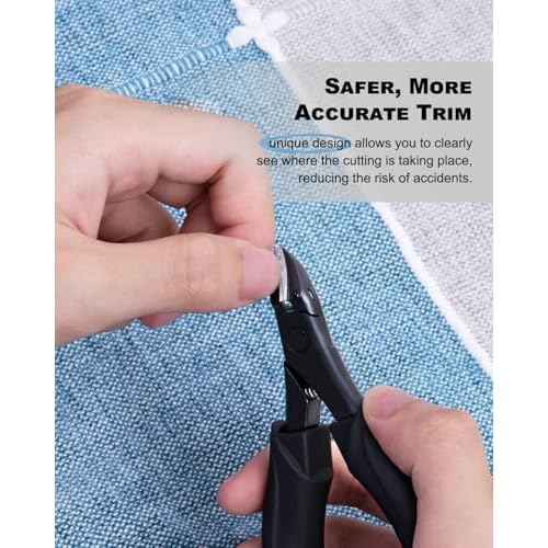 Toe Nail Clippers for Thick Nails for Seniors, Japanese Raised Cutting Edge Ingrown Toenail Clippers, Podiatrist Heavy Duty Abs Ergonomic Handle Large Nail Scissors, Black