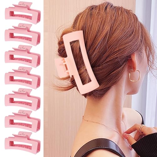 18 Pack Hair Claw Clips,Hair Clips For Women,Large Hair Claw Clips For Thick Hair,Nonslip Matte Hair Clips Hair Accessories Women Girl Birthday Christmas Gift (18 Pack Pink)