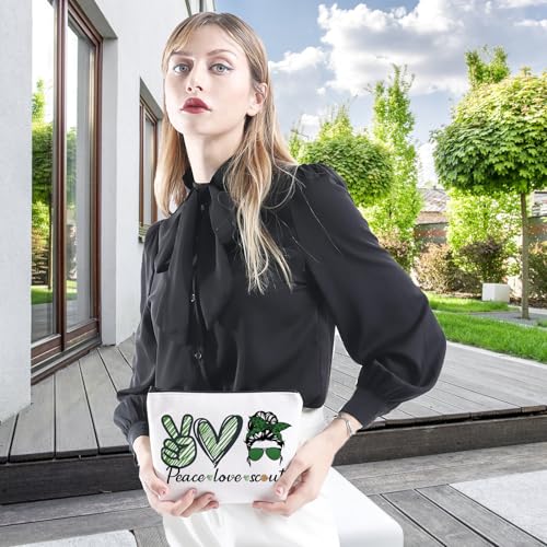 WCGXKO Makeup Bag Travel Bag For Bridging Ceremony Gift (Peace Love Sco)