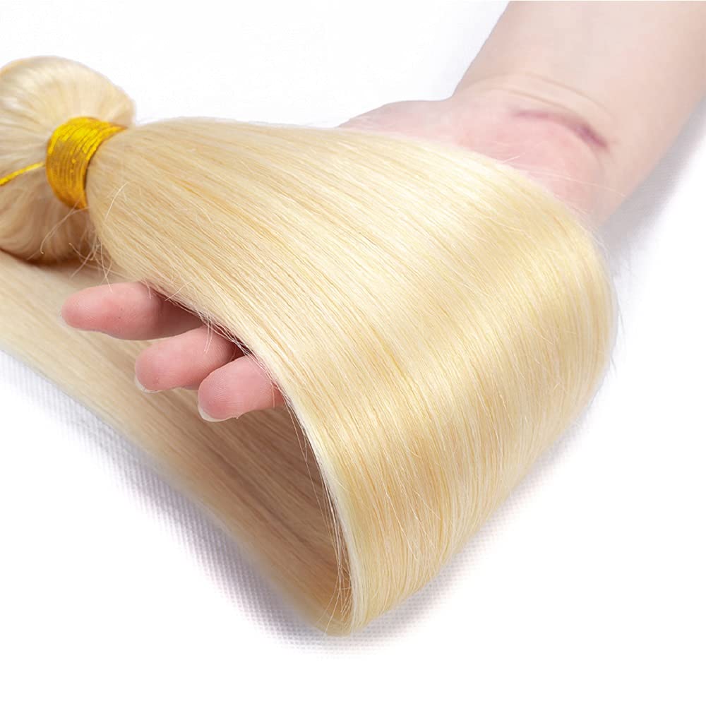 613 Human Hair Bundles Blonde Straight Bundle 8A Brazilian Virgin Hair 3 Bundles 26 26 26 Inch 613 Straight Bundle Human Hair Extensions