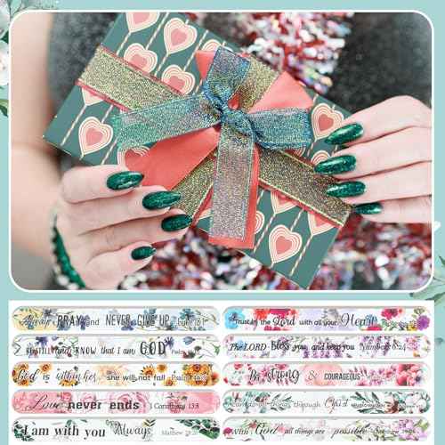 50 Pack Christian Gifts for Women Bulk Church Bible Verse Nail Files Floral Scripture Emery Boards Christian Religious Gift Nail Files for Employee Appreciation Teacher Staff Coworkers Women