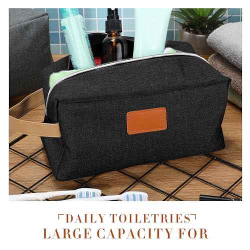 Paterr 8 Pieces Groomsmen Gift Bags Toiletry Bag for Men Hanging Travel Toiletry Bag Water Resistant Shaving Bag Portable Storage Bags Christmas Gifts(Black)