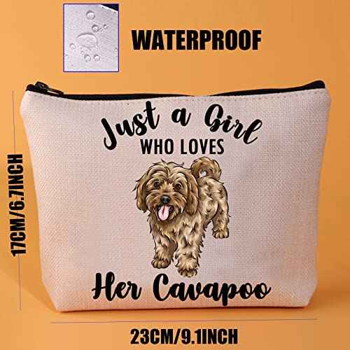 JYTAPP Cavapoo Makeup Bag Animal Lover Gifts Just A Girl Who Loves Her Cavapoo Cosmetic Bag Cavapoo Zipper Pouch Bag
