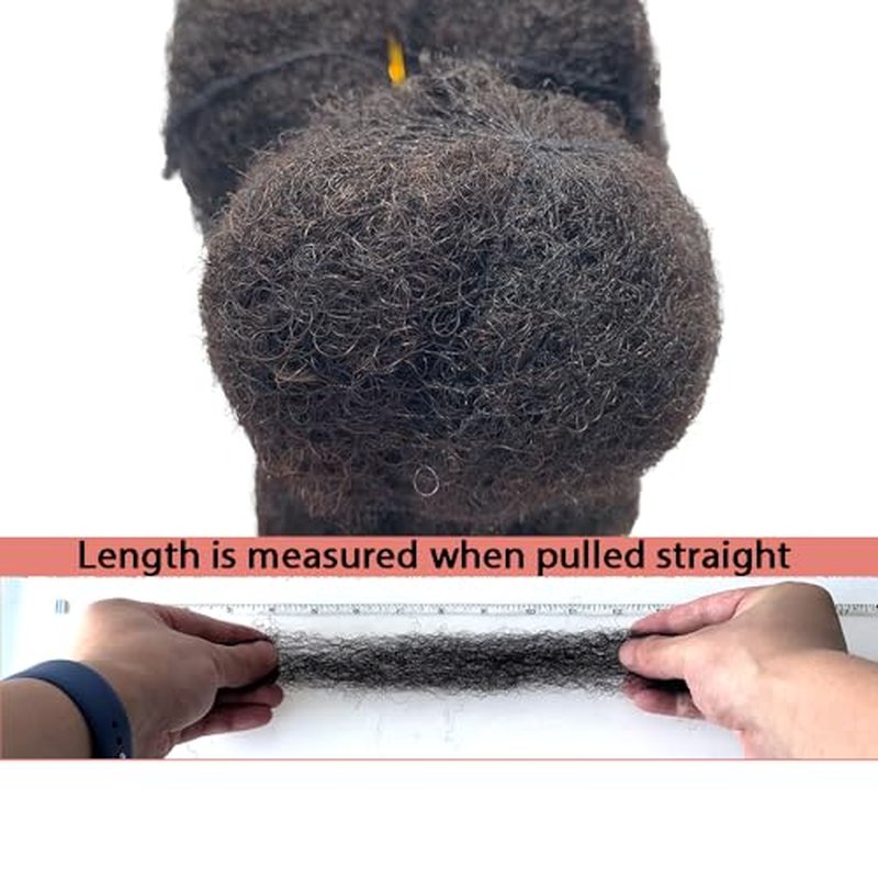 Tight Afro Kinky Human Hair for Dreadlocks,Ideal for Making Locs,Repair Extensions,Twist or Braids 4 Bundles/Package Natural Black #1B 8inch