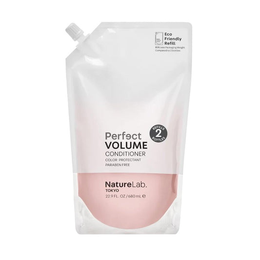 NatureLab.TOKYO Perfect Volume Conditioner - Conditioner for Flat, Limp Hair - Restores Thickness, Builds Volume, and Reduces Breakage for Full Strands - Japanese Hair Care - Refill Pouch, 22.9oz