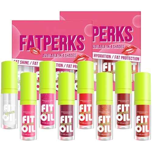 Hydrating Lip Oil, Big Brush Head Lip Glaze Shiny Transparent Lip Glow Oil, Nourishing & Non-sticky Long Lasting Fresh Clear Smooth Lip Care Plumping Lip Oil (Set A+B)