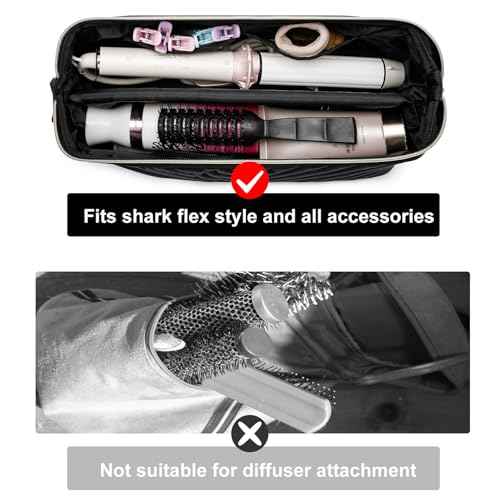 Hair Tools Travel Bag for Shark Flexstyle Dyson, Quilted Case Organizer Bag, Gift for Women Hair Accessories Storage Bag, Travel Hairdryer Portable Bag for Women, Black