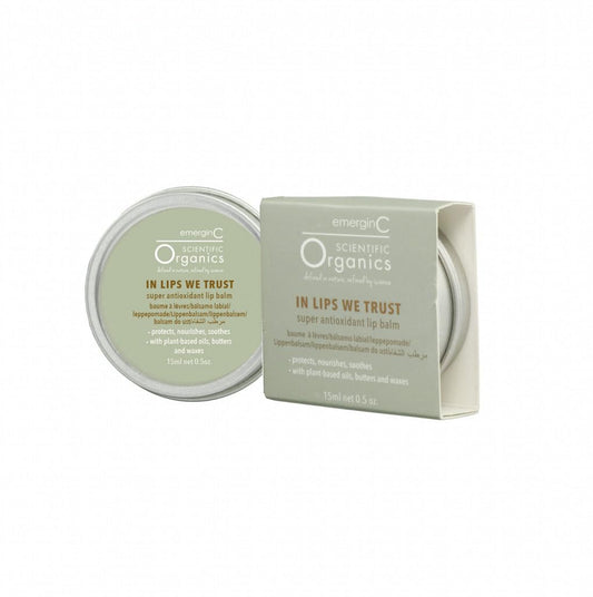 emerginC Scientific Organics In Lips We Trust Super Antioxidant Lip Balm Tube - Shea Butter + Coconut Oil Lip Repair Treatment for Dry, Chapped Lips - Restorative Lip Balm (0.5 oz, 15 ml)