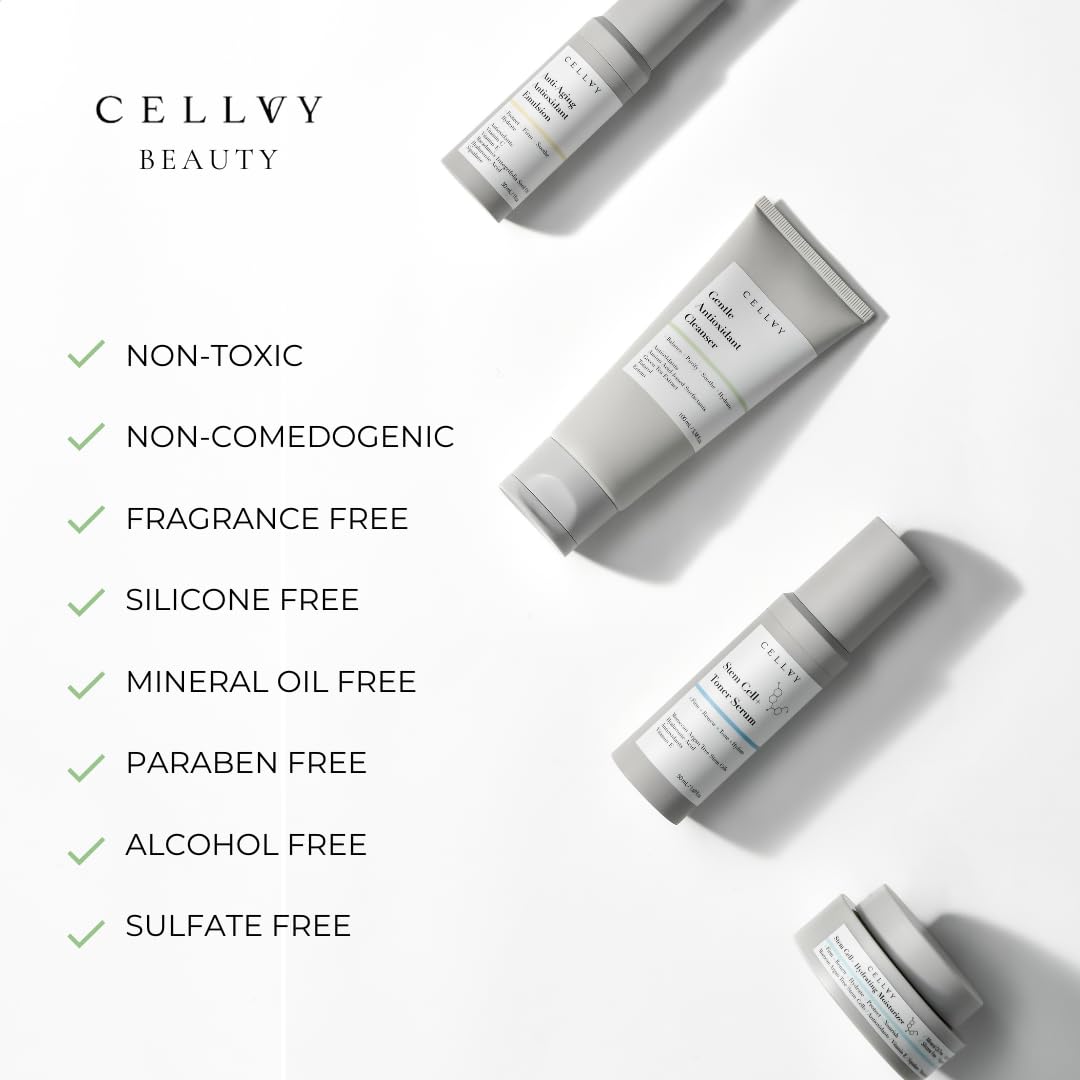 CELLVY Anti-Aging Antioxidant Emulsion with Hyaluronic Acid, Vitamin C & E, Korean Taiwanese Skincare, Firming & Hydrating Face Lotion, Smooths Fine Lines & Wrinkles and Boosts Collagen Production