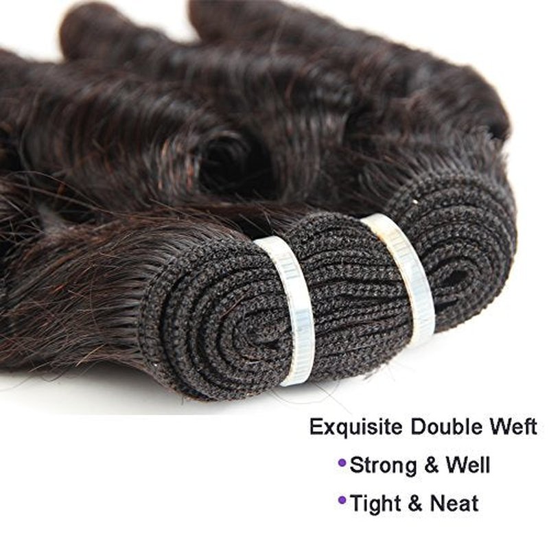 Molefi Brazilian Virgin Funmi Hair Bundles Burmese Curly Bundles Human Hair Short Curly Weave 9A Unprocessed Brazilian Human Hair Extensions 100g/pc Natural Color (10 12inch 100g/pc)