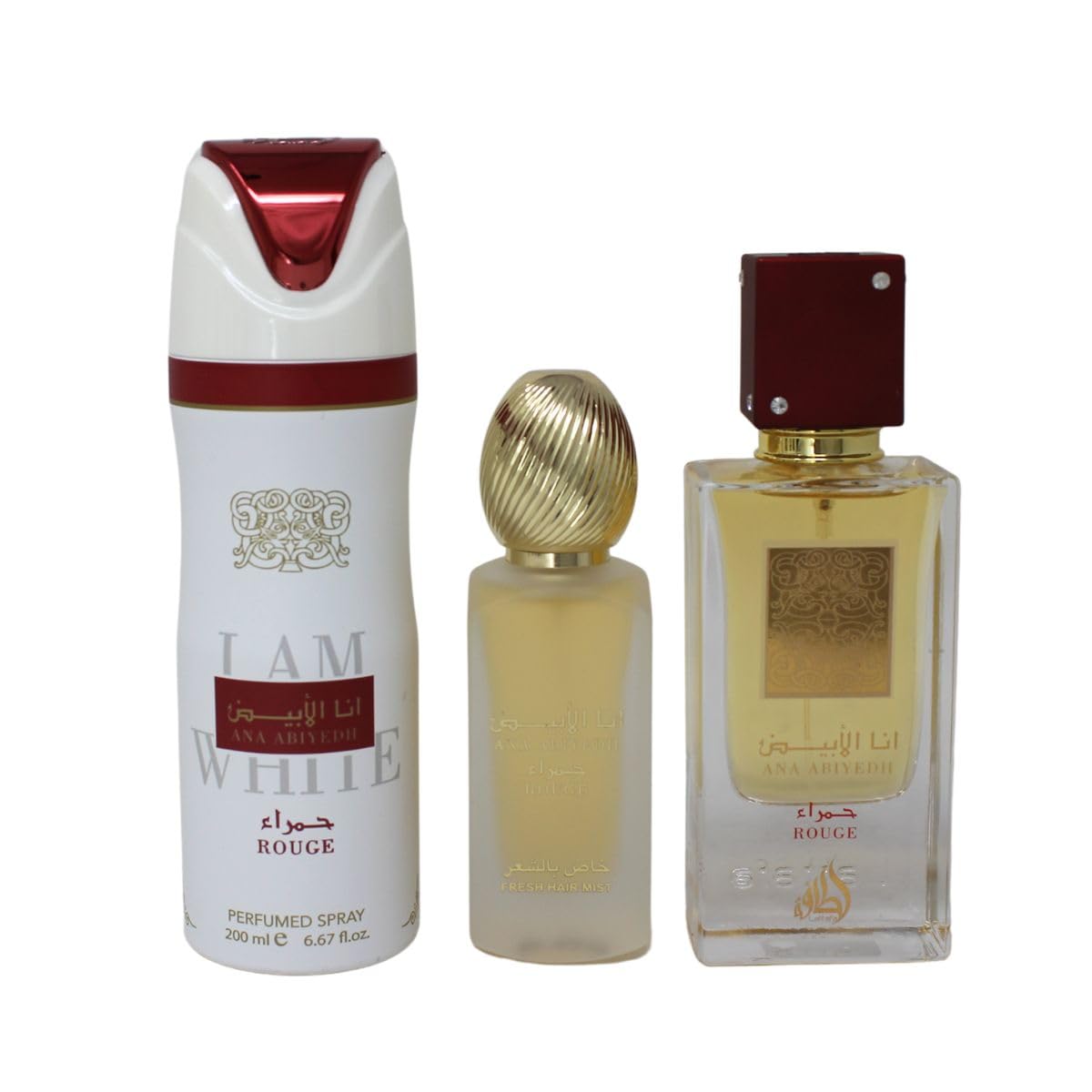 Lattafa Ana Abiyedh Rouge 2.0 Edp U + 6.7 Body/Spray + 1.5 Hairmist (118883)