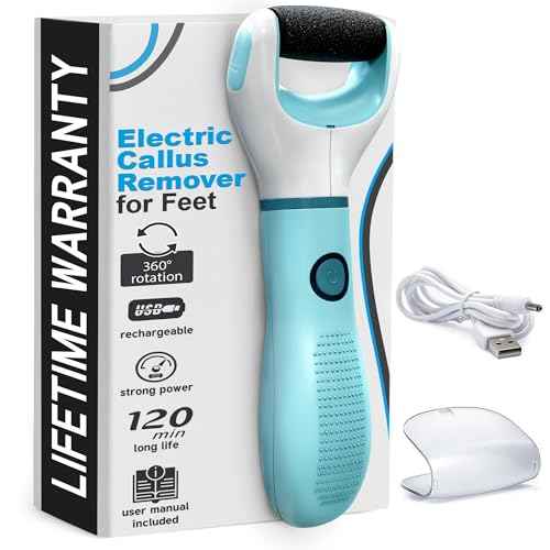 Rechargeable Electric Foot Callus Remover Tool ? High-Speed 2800 RPM Electric Foot Sander Callus Remover with Replaceable Roller ? Compact & Easy Maintenance, Up to 1-Hour Runtime for Smooth Feet