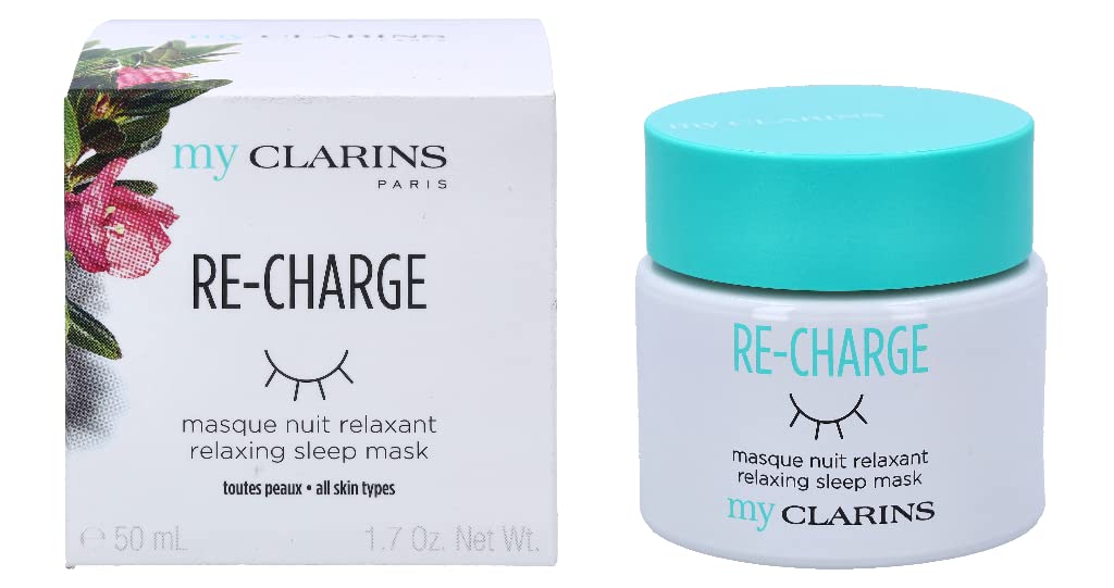 Clarins Re-Charge Relax Sleeping Mask | 2-In-1 Hydrating and Plumping Night Cream Or Overnight Mask | Relaxes and Recharges Skin Overnight* | Healthy-Looking, Rosy Glow By Morning | Vegan | 1.7 Oz