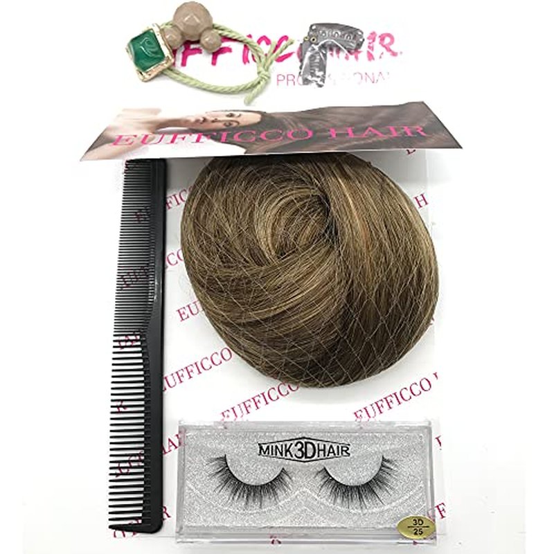 Human Hair Lace Clip In Hair Extensions Thick Ends Highlights Piano Color Chocolate Brown/Strawberry Blonde 16inch 100g Remy Hair Extensions