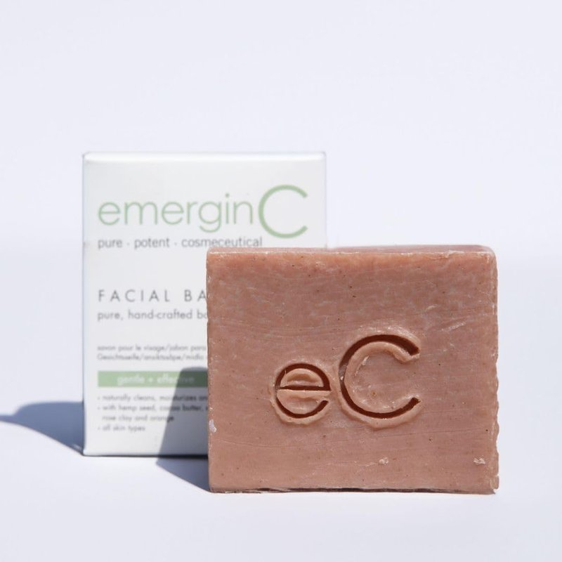 emerginC Signature Facial Bar - Naturally Formulated Soap for Face to Clean, Moisturize & Nourish Skin - Cocoa Butter, Echinacea Oil, Lavender Oil, Rose Clay & Orange (4.5 oz)