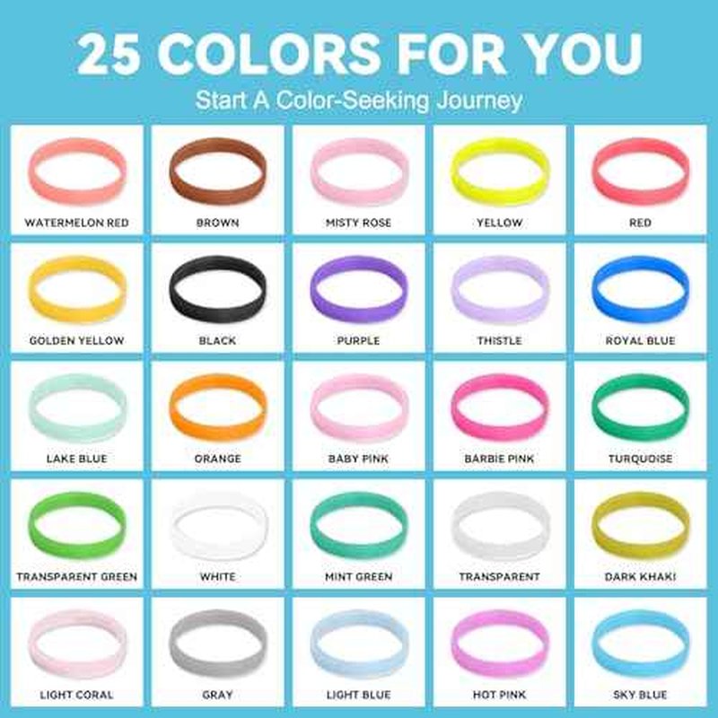 HOYOLS 2500 pcs Colorful Elastic Hair Rubber Bands, Small Hair Ties Accessories No Pull No Damage Stretch Holder for Girls Women TPU (25 Mixed Multi Hue)