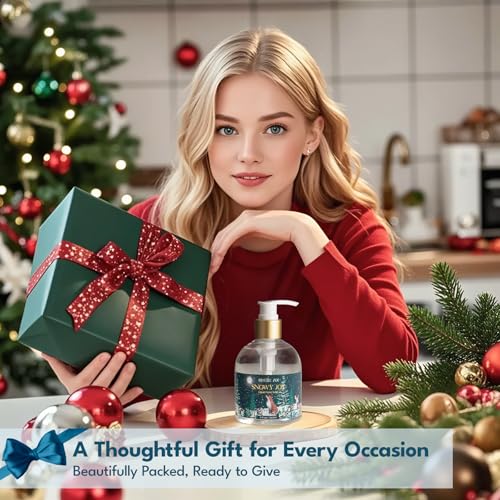 ROMIIE ZOI Christmas Liquid Hand Soap with Gift Box - 260ml/ 9 fl. Oz - Variety Pack of 3£¨Winter Woods£¬Snowy Joy, Berry and Birds£©