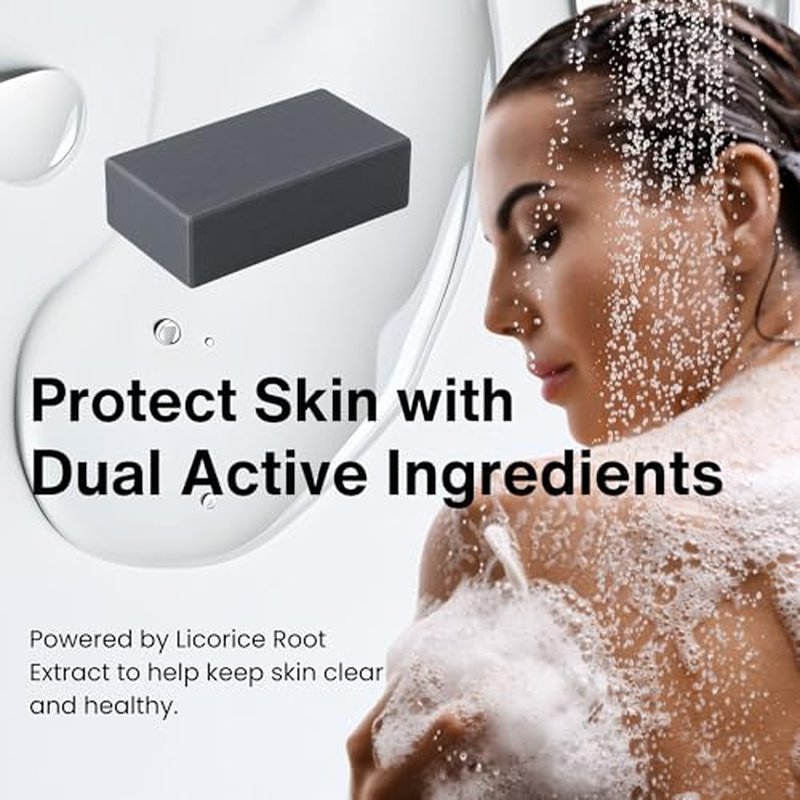Pelican Soap 8 Count Black Bar Soap for Women & Men, Exfoliating Bar Soap for Pore Cleansing, Organic Body Soap Bar with Charcoal, Bentonite Clay, Kaolin & Papaya Enzyme from Japan Skincare
