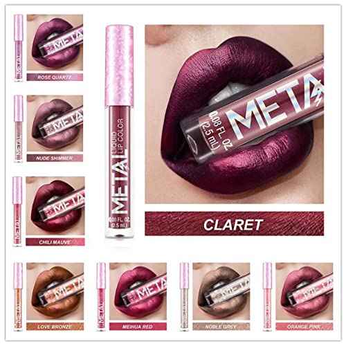 PhantomSky 12PCS Long Lasting Metallic Glitter Liquid Lipstick Collection, Shimmer Waterproof Lip Stick Set Pigmented Lip Makeup for Women and Girls
