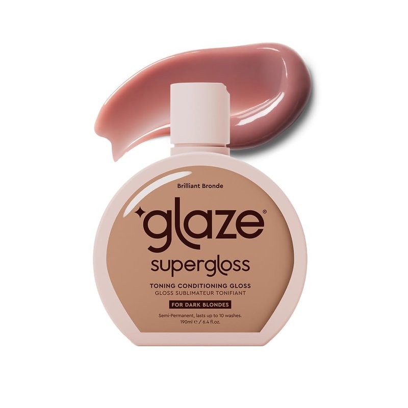 Glaze Supergloss Color Conditioning Gloss – Hydrating Semi-Permanent Color Hair Gloss & Shine Boost – Color Depositing Mask - Cruelty-Free – 6.4 Fl Oz - Brilliant Bronde - Dark Blonde to Light Brown
