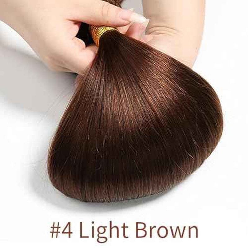 Bundles Human Hair 22 24 26 Inch Straight Dark Brown Color 4 Chocolate Brown Human Hair Bundles 11A Unprocessed Brazilian Virgin Hair Quick Weave for Black Women
