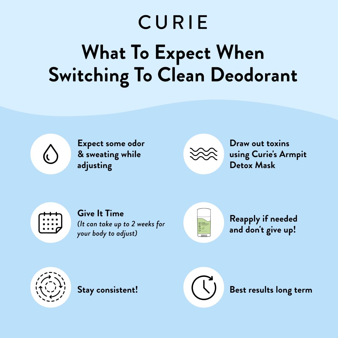 Curie Aluminum Free Deodorant - Coconut Nectar + White Tea - Natural Deodorant, Paraben Free, Cruelty Free, Non-Toxic, Vegan (2pk)