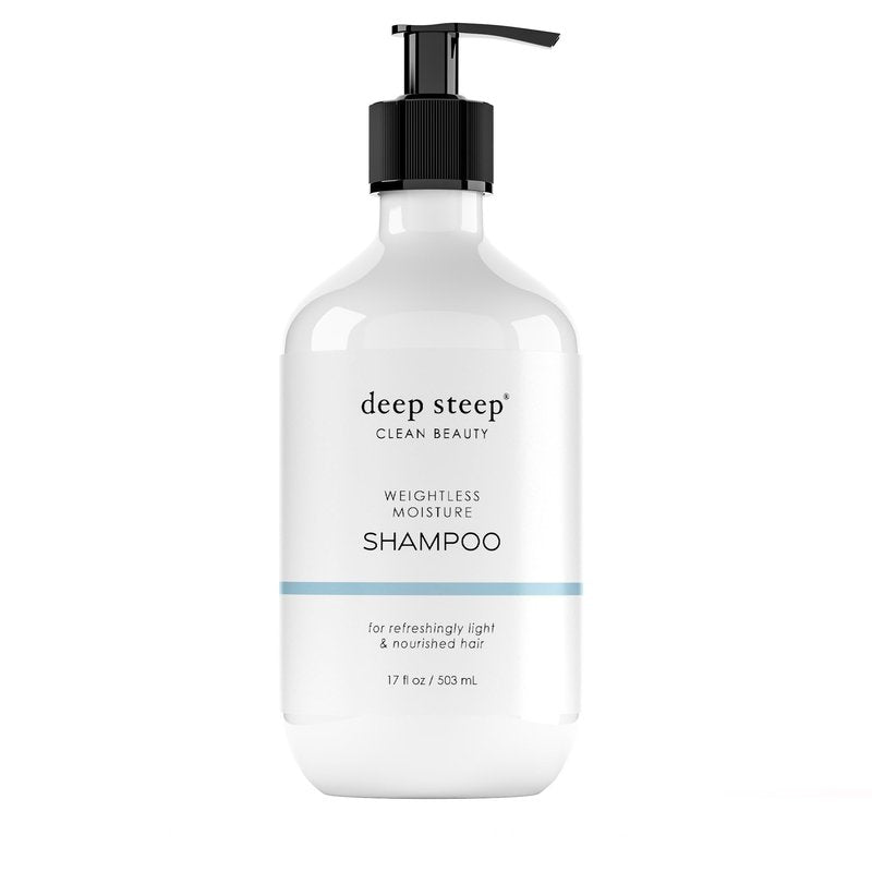 Deep Steep Weightless Moisture Shampoo, 17 oz – Hydrating Shampoo with Olive Oil, Raspberry Leaf, Argan Oil, Aloe & Glycerin – Sulfate-Free, Vegan, Clean Beauty Hair Care, Soft & Healthy Hair